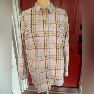 Eddie Bauer Casual plaid button down Womens shirt